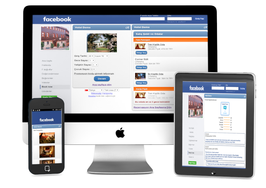 Start selling your rooms directly through your Facebook page without any additional cost.